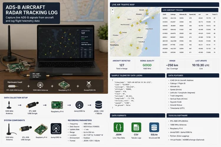 ADS-B Aircraft Radar Tracking Log